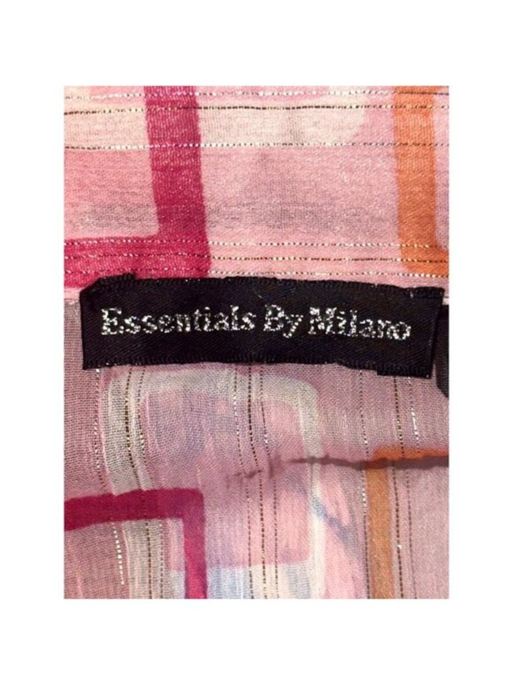 Essentials By Milano XL Pink Geometric Button Up Blouse Retro Cityworkcore Y2K - Picture 7 of 12